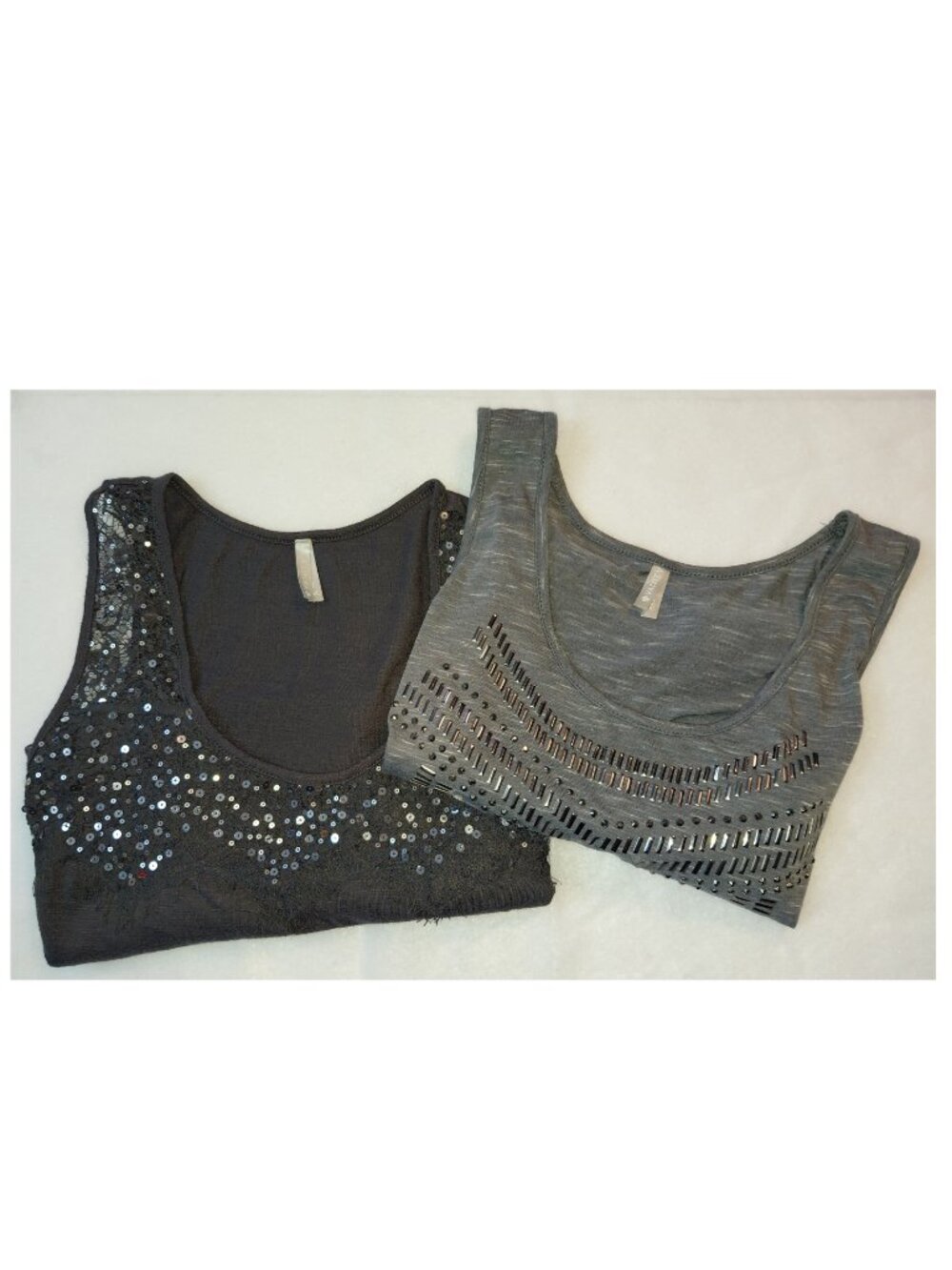 Vanity Gray Embellished Y2K Tank Top Women's Size 2XL